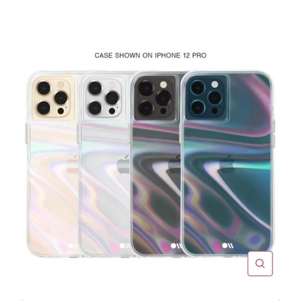 Case-mate iPhone 12/12PRO soap bubble clear iridescent, swirls. Gently used